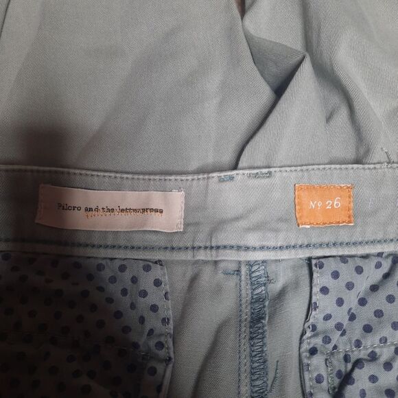 Pilcro and the Letterpress Anthro Light Green Low Rise Boyfriend Jeans Size 26 - Picture 3 of 5